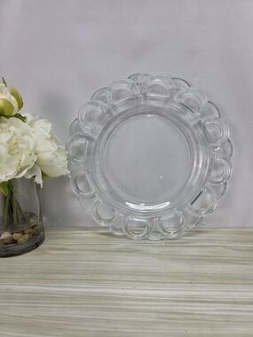 Clear Glass Scalloped Serving Platter - Elegant Transparent Dinnerware